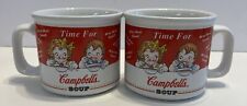 VTG 90s Campbell Kids Soup Mugs (2) “Time For Soup” Houston Harvest picture