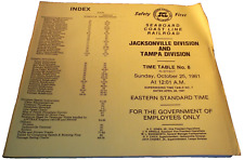 OCTOBER 1981 SCL SEABOARD COAST LINE JAX TAMPA DIVISIONS EMPLOYEE TIMETABLE #8 picture