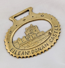 Brass Horse Medallion Vintage English Eilean Donan Castle Scotland Highlander picture