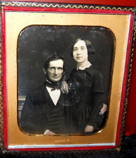1/6th Size Daguerreotype of young couple in half case picture