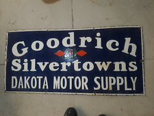 PORCELAIN GOODRICH AND GMC ENAMEL SIGN 40 X18 INCHES picture