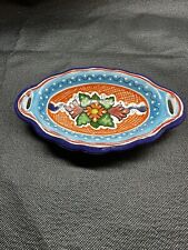 Vintage Unique Pie Mex Colorful Trinket Dish with End Handle's picture
