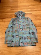 Disney It’s A Small World Rain Coat Jacket Buttons Zip Hood Pockets Adult XS picture