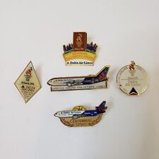Lot Of 5 Olympic Pins Atlanta 1996 Summer Games Delta Air Lines Airplanes Vtg picture