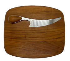 Vintage Dansk Torun Mid Century Modern Teak Cheese Board Charcuterie with Knife picture