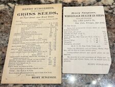 2 Antique Advertising Postcards-Henry Nungesser-Seed Dealer-1885 1892-New York picture