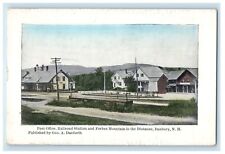 c1910's Post Office And Railroad Station Forbes Mountain Danbury NH Postcard picture