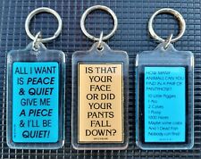 Lot of (3) Vintage Kalan Novelty Acrylic Keychains picture