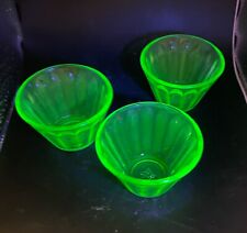Vintage Hazel-Atlas Uranium Green Depression custard cups picture
