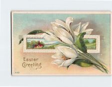 Postcard Easter Greeting Flower Art Print Embossed Card picture