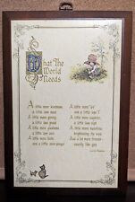 Vintage 1972 American Greeting Holly Hobbie Wood Plaque “ WHAT THE WORLD NEEDS” picture