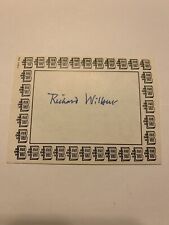 Richard Wilbur Author Signed Bookplate Autographed New  picture