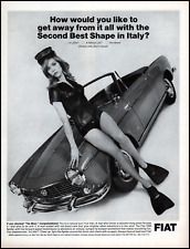 1966 Fiat 1500 Spider car pretty Fiat girl in scuba gear retro photo ad adL4 picture