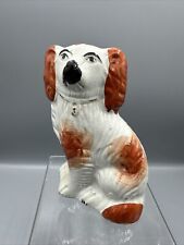 Vintage Staffordshire Dog Russet Red White Spaniel Figurine 6