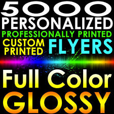 5000 CUSTOM PRINTED 9x6.5 PERSONALIZED FLYERS Full Color Gloss Half Page 2 sided picture