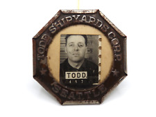 1930's - 40's TODD SHIPYARDS CORP. SEATTLE EMPLOYEE PHOTO IDENTIFICATION BADGE picture