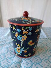 VINTAGE ORIENTAL DESIGN MADE IN ENGLAND METAL CANISTER  Cherry Blossom picture