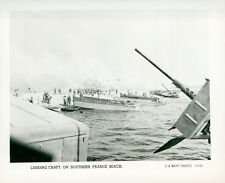 1944 WWII Landing Crafts South France D-Day US Navy by Official Photo Co. picture