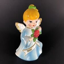 VTG Korea May Month Birthday Girl ANGEL Red Rose Figure Ceramic 4 1/4-in h AS IS picture