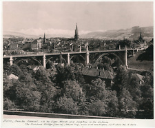 Switzerland, Bern, Bern, the Kornhaus Bridge Vintage Photomechanical Print 2 picture