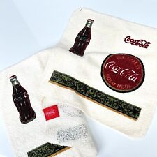 Vintage Ice Cold Coca Cola Sold Here Terry Towel Washcloth Made USA Coke Bottle picture