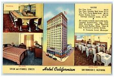 c1940's Taylor And O Farrell Streets Hotel California San Francisco CA Postcard picture