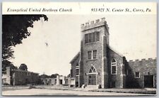 Vtg Corry Pennsylvania PA Evangelical United Brethren Church 1950s View Postcard picture