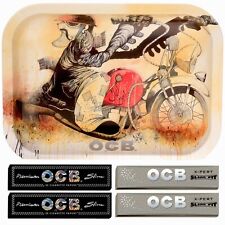 OCB Bundle: Small MOTORCYCLE Rolling Tray plus 4 papers SLIM (Premium, X-Pert) picture
