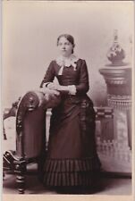 Antique 1881 Cabinet Card Lovely Young Woman at  Clear Lake, Iowa Mather Studio picture