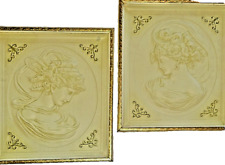 Vintage 3D Faux Plaster Cameo Lady Goddess Turner Wall Accesories picture