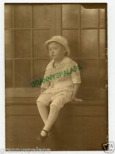 Antique Photo -  Very CuteLittle Boy Sitting, Wearing Hat, Knickers  picture