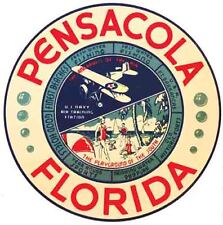 Pensacola  Florida  Vintage Style  1950's   Travel Decal  picture