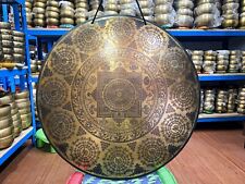 Sale 50cm Special Mandala Mantra carving Sound Healing Tibetan gong from Nepal. picture