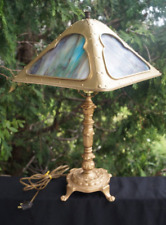 Antique 1910 Miller RAINBOW Slag Glass Table Lamp - SIGNED - Restored - Mission picture