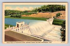 New Philadelphia OH-Ohio, Dover Dam, Tuscarawas River, Spillway Vintage Postcard picture