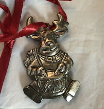 Vintage Gorham Silver Plate Reindeer Drummer Ornament picture