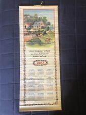 Vintage 1983 Wooden Scroll Calendar 
