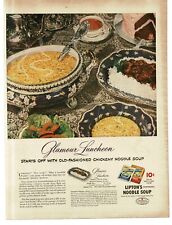 1946 Lipton's Noodle Soup with Chicken Livers & Rice Vintage Print Ad picture