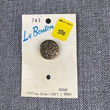 Le Bouton B. Blumenthal & Co. Gold Color Button Original Card 763 22MM 7/8