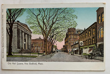 c 1900s MA Postcard New Bedford Massachusetts City Hall Square Reichner Brothers picture