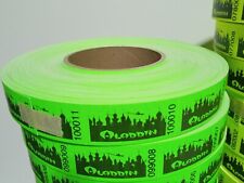 Vintage Aladdin Casino Las Vegas - (1) Roll of (1000) #rd Tickets Neon Green picture
