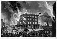 FIREFIGHTING BLAZE RAILROAD STRIKE BURNING OF UNION DEPOT AND HOTEL FIRE TRAIN picture