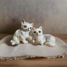 Vintage Kitty Salt and Pepper Shakers - Sitting White Cats picture