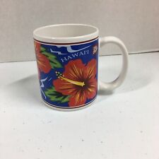 Vintage Hilo Hatties Hawaii Coffee Tea Mug Floral Red Hibiscus 1997 picture