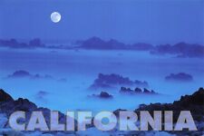California Coast Near Big Sur Moon View VTG Continental Chrome Postcard Unposted picture