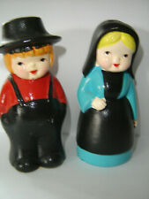 Vintage Amish Couple Salt & Pepper Shakers with Orgl stickers picture