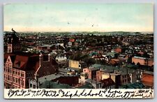 Reading PA Pennsylvania Postcard Birds Eye View Overlooking Town Buildings c1909 picture