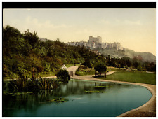Dover. The Castel from the Park.  Vintage photochrome by P.Z, photochrome Zurich picture