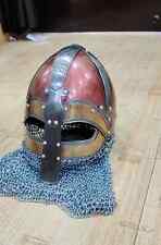 Antique 18GA Steel Medieval Armor Viking Helmet Wearable Warrior with Chain mail picture