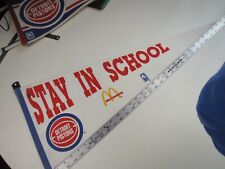 Vintage NBA Detroit Pistons McDonalds Stay In School Pennant  BIS picture